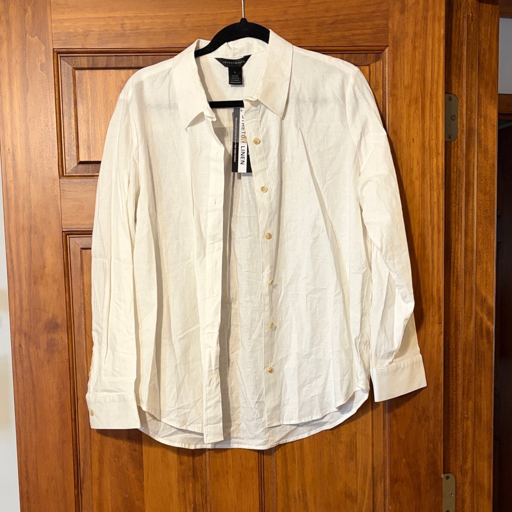 Investments Whie Button Down Shirt
